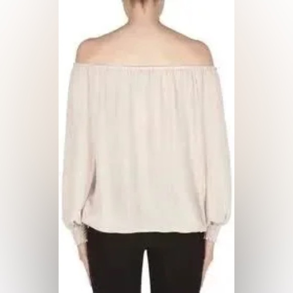 Joseph Ribkoff off shoulder floral champagne blouse size 14 shirt - Picture 3 of 13